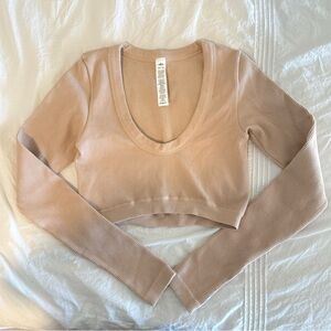 Alo Yoga Seamless Ribbed Cropped Selene Long Sleeve